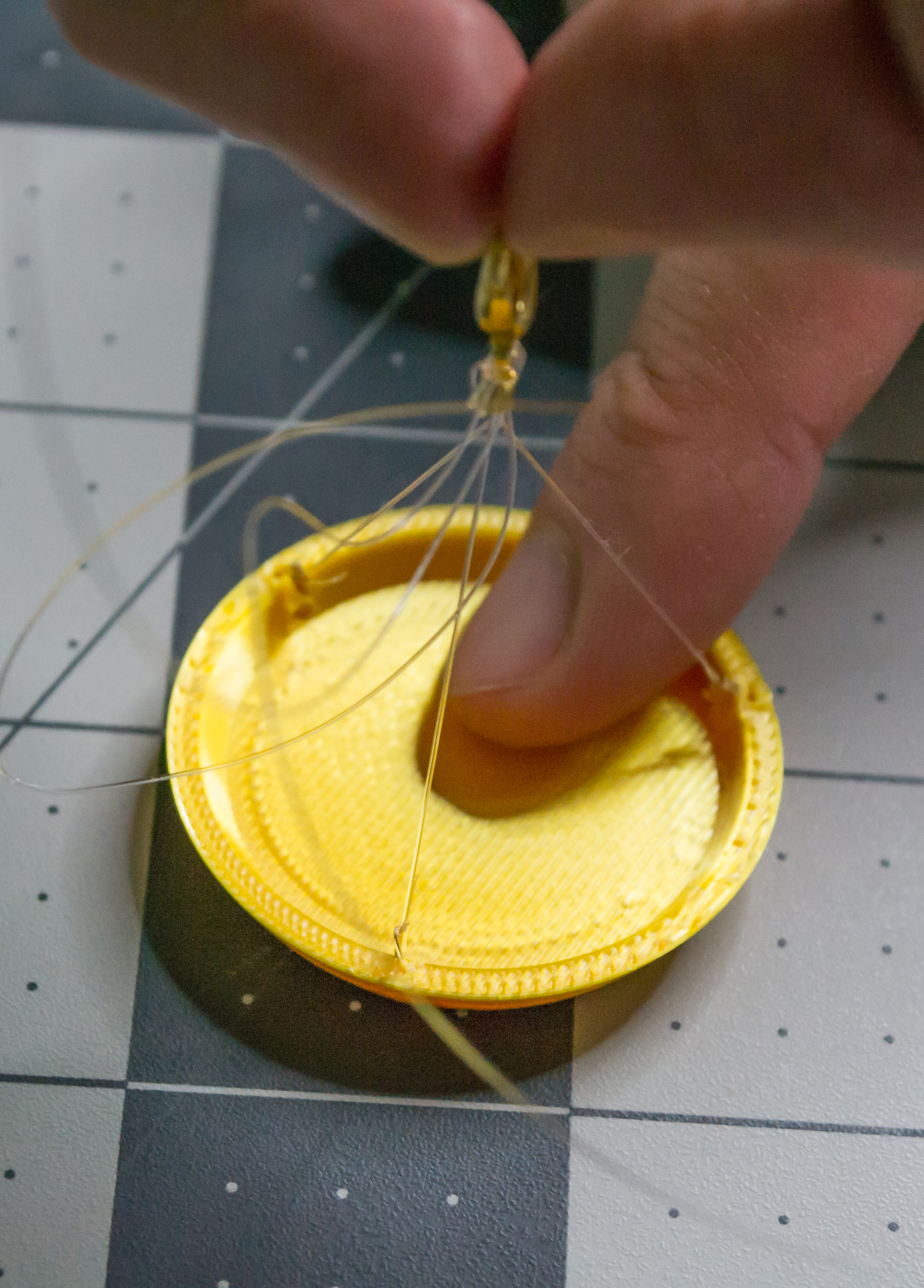 Before crimping the gold medium crimp bead for the VintageScale plate.