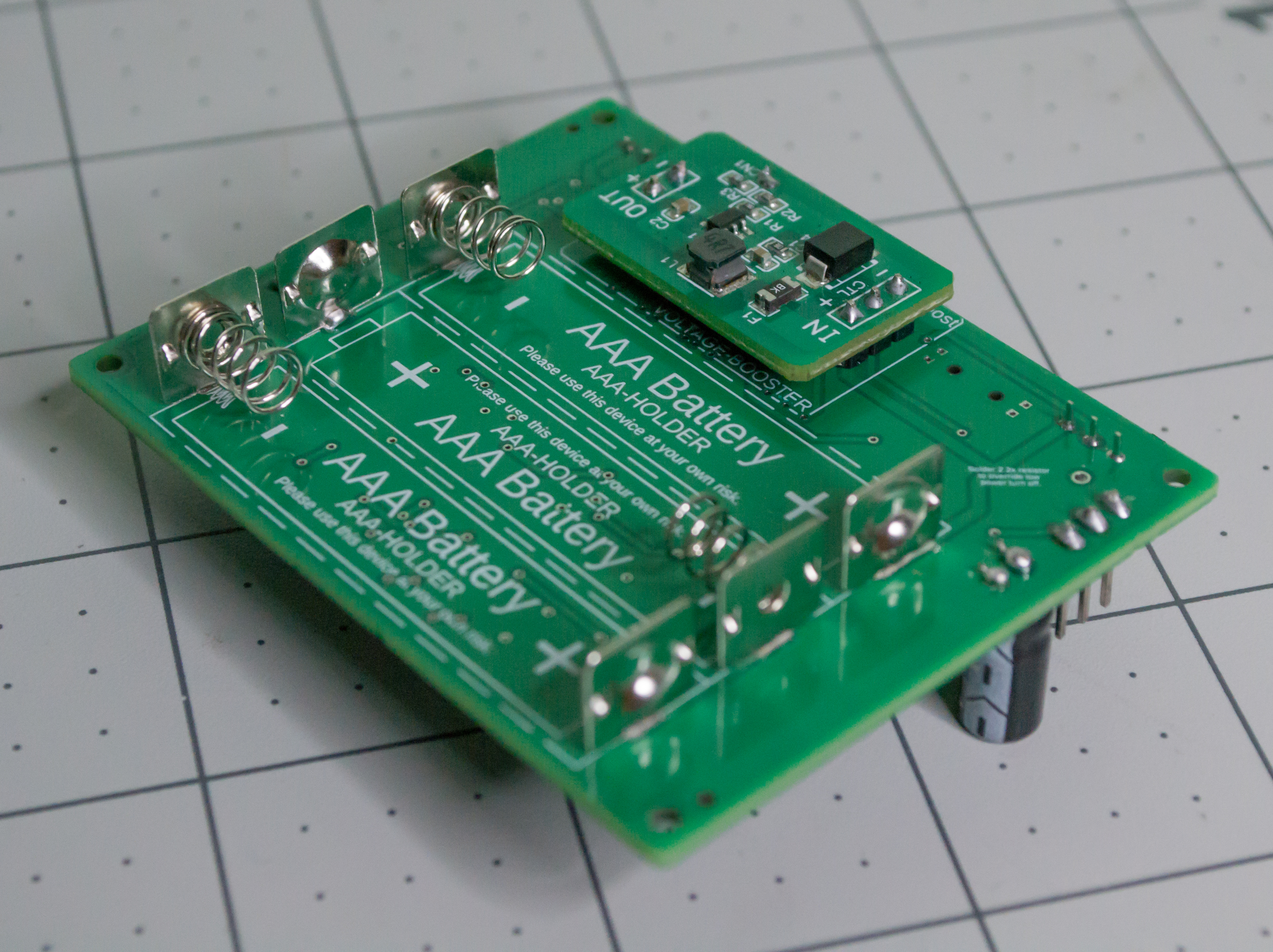 Backside of assembled TwoPositionServo PCBA.