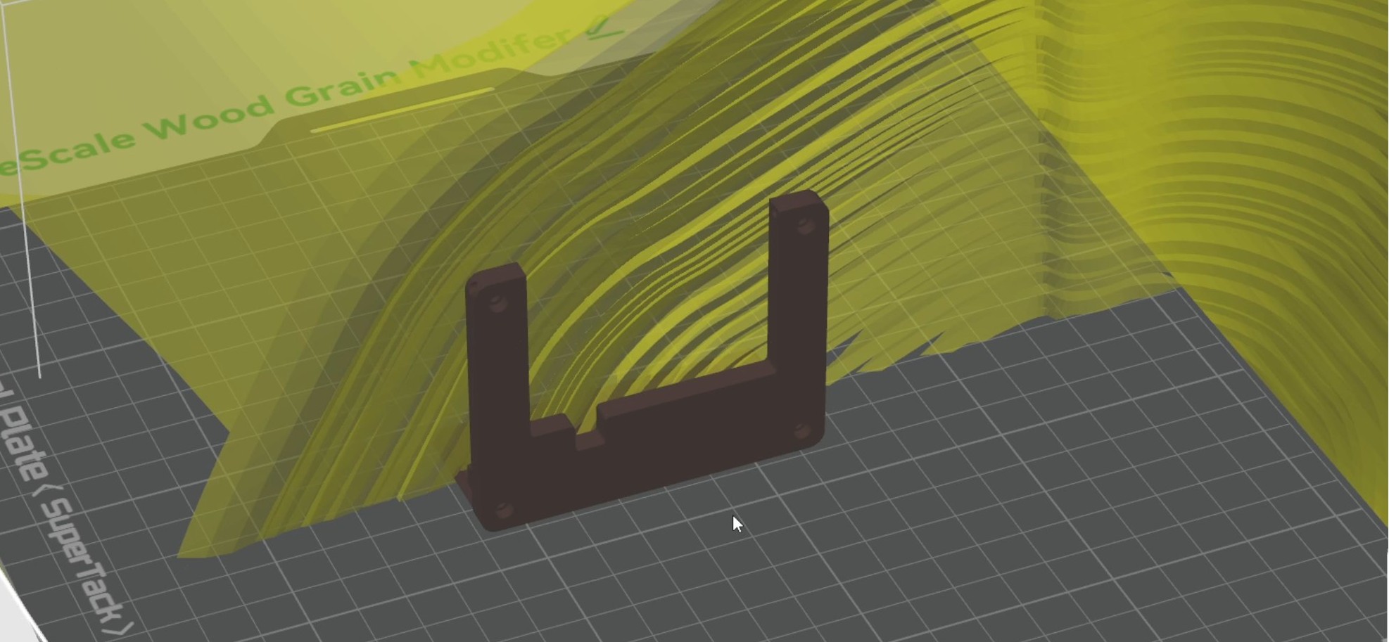 Massive yellow translucent log modifier in Bambu Studio.