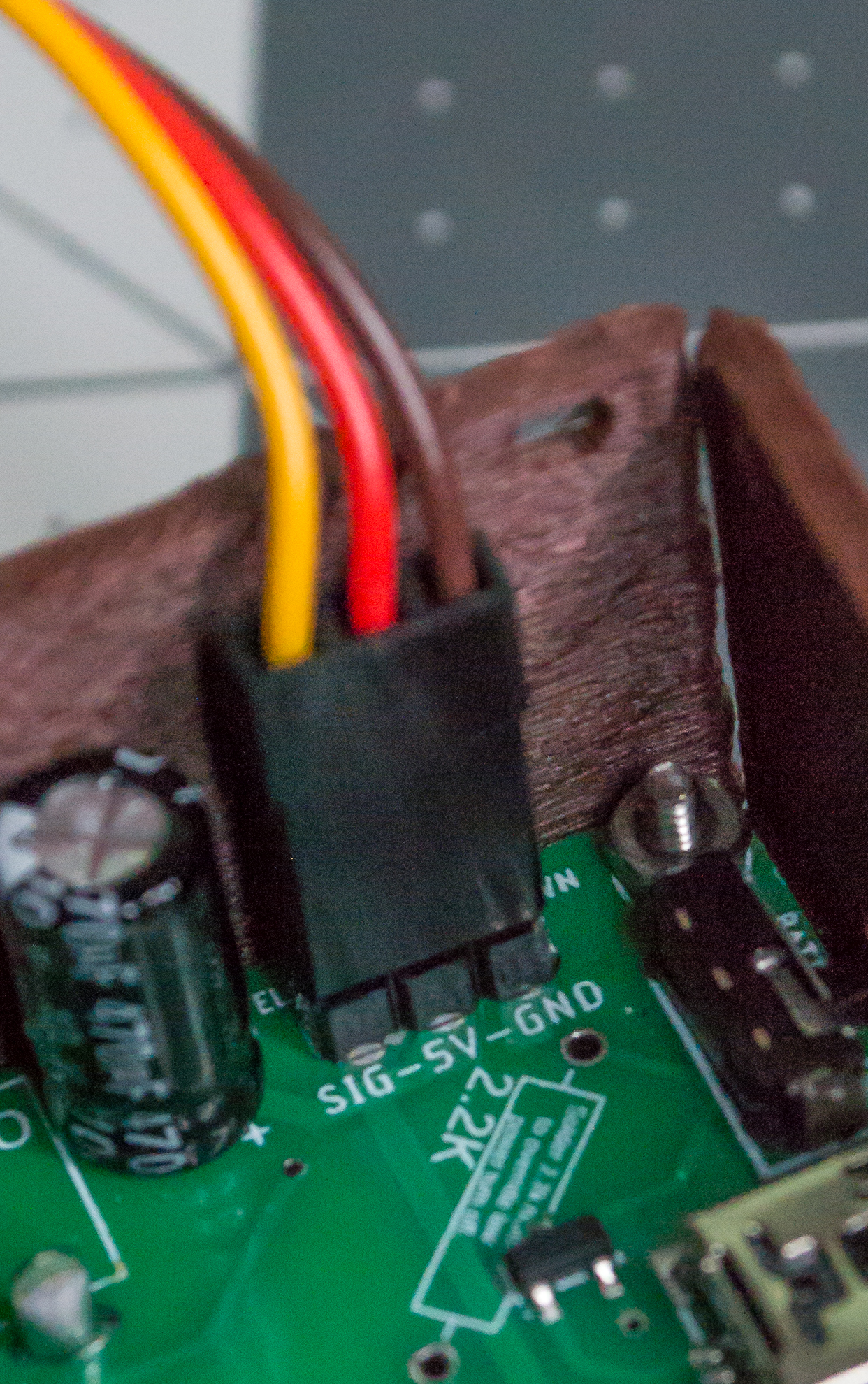 Connected servo wires to the TwoPositionServo controller board.