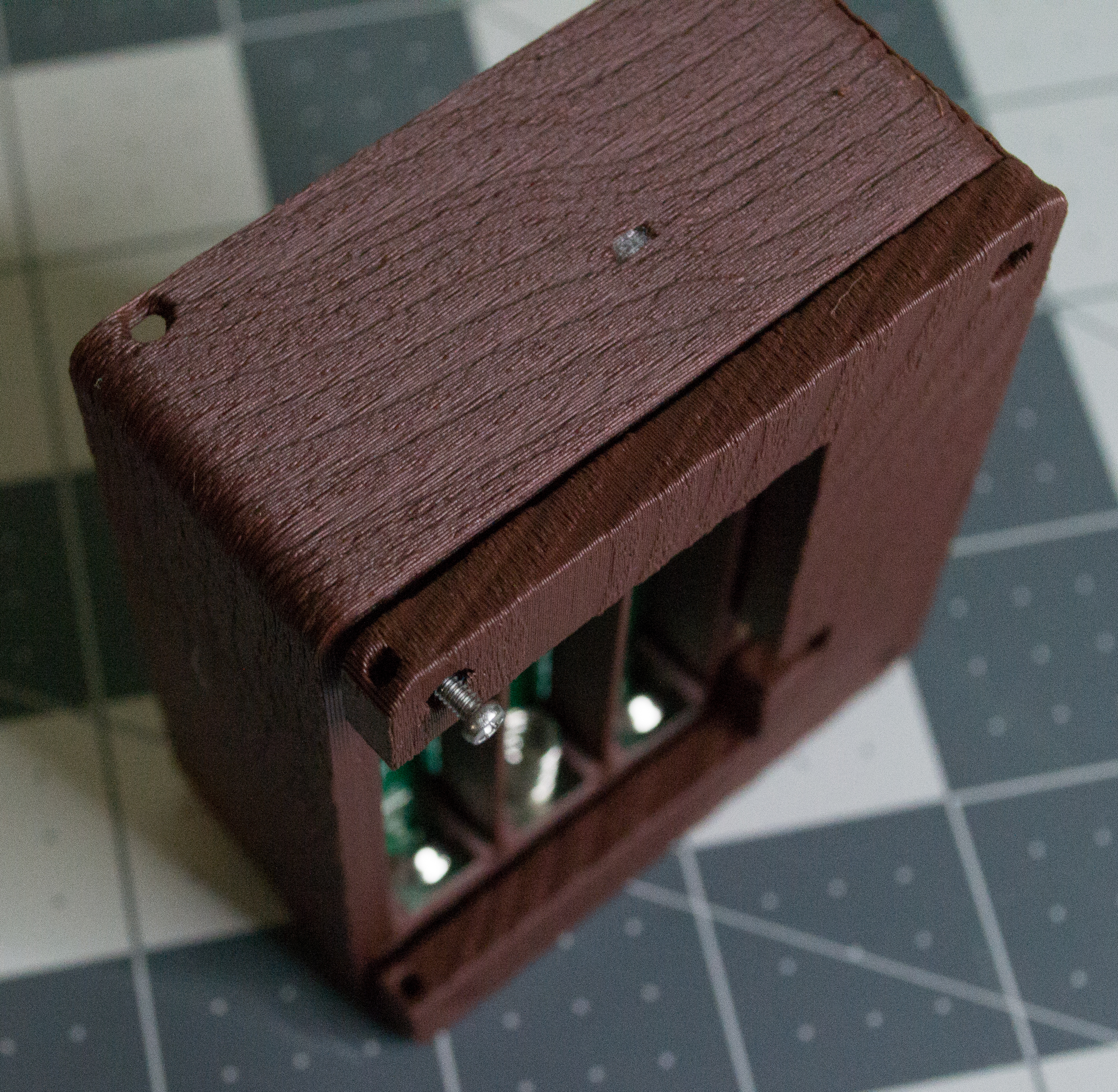 Adding an M2, 16 mm machine screw to hold the Bottom, Body, and PCBA together for VintageScale.